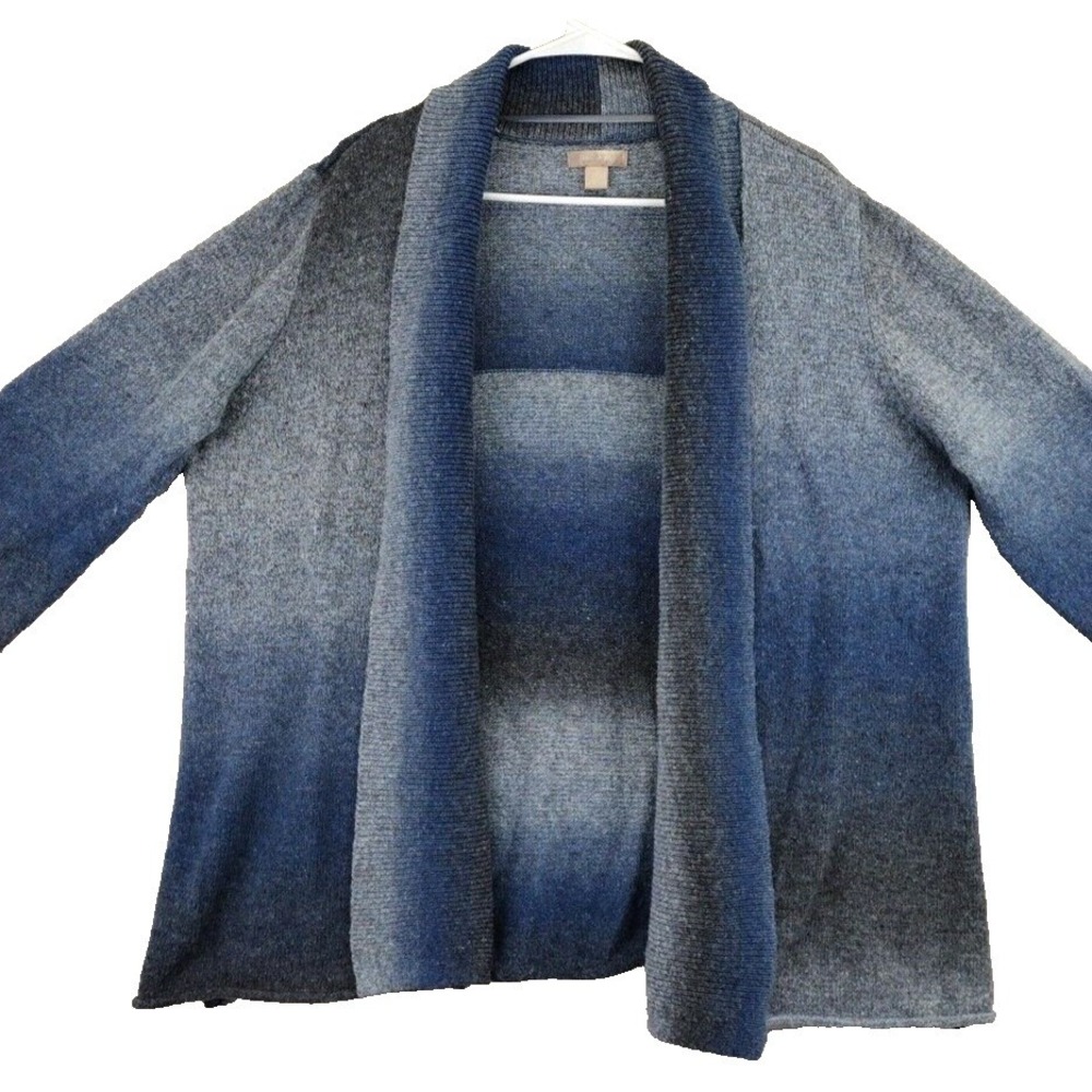 White Stag Womens Cardigan Sweater XL XLarge 16 18 Blue Ombre Open Front Knit